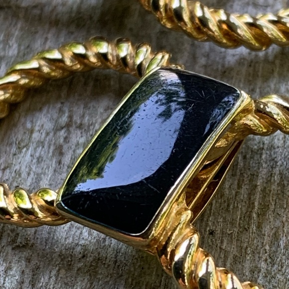 Vintage Gold Tone and Black Shoe Clips Made In France Bow shaped - Picture 3 of 8